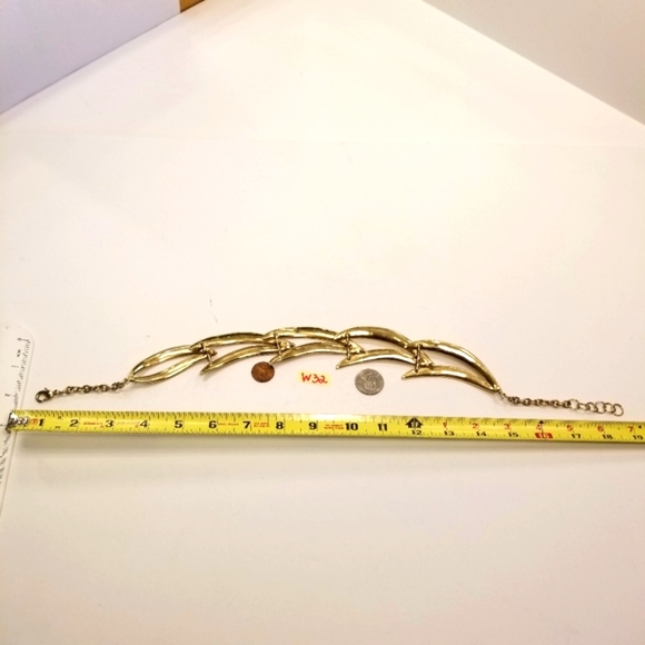 #W32 RARE Nordstrom gold-tone "Forge Ahead" Wavy Flexible Necklace - Picture 9 of 14